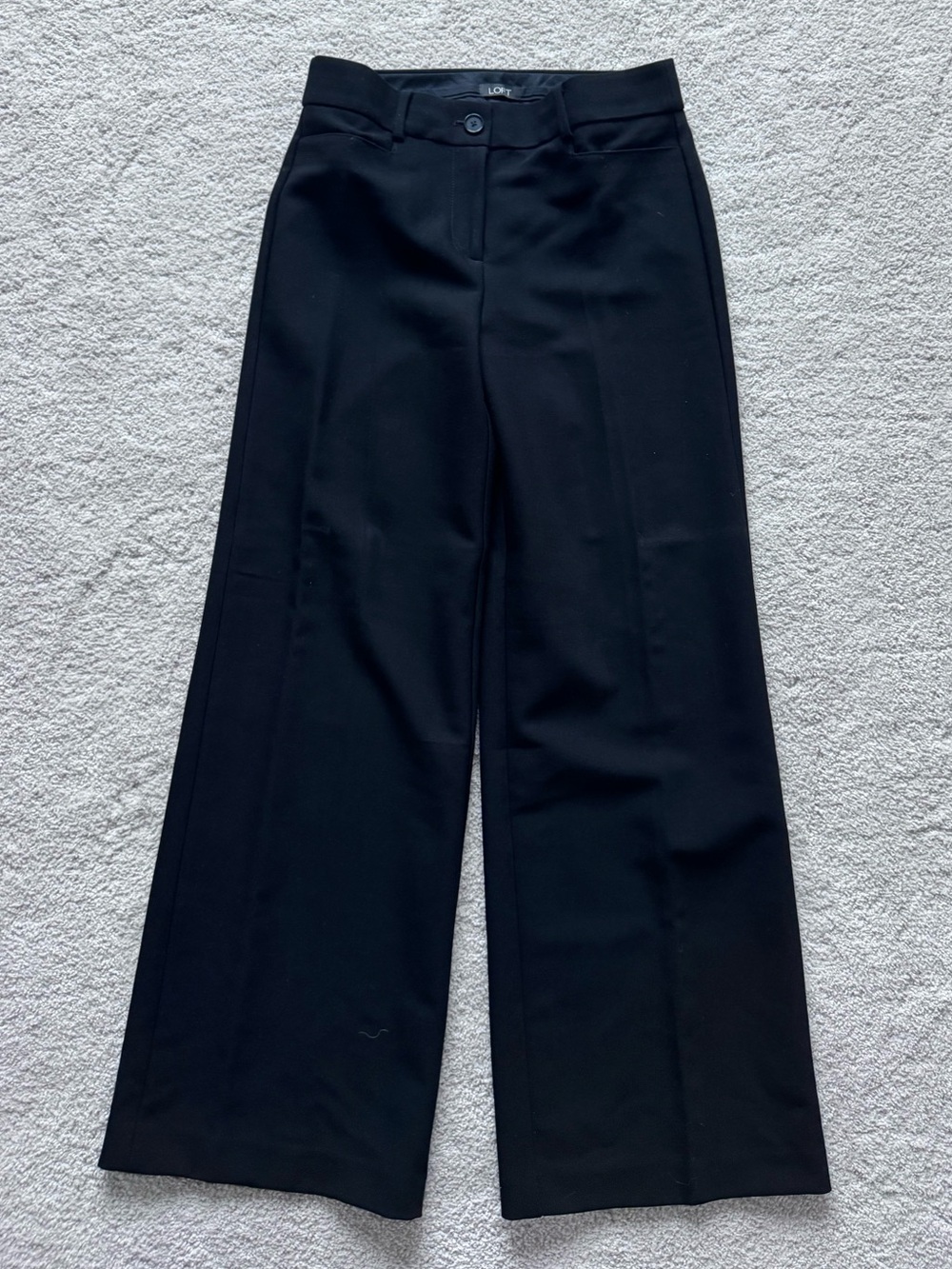LOFT Black High Rise Trouser Wide-Leg Dress Pants